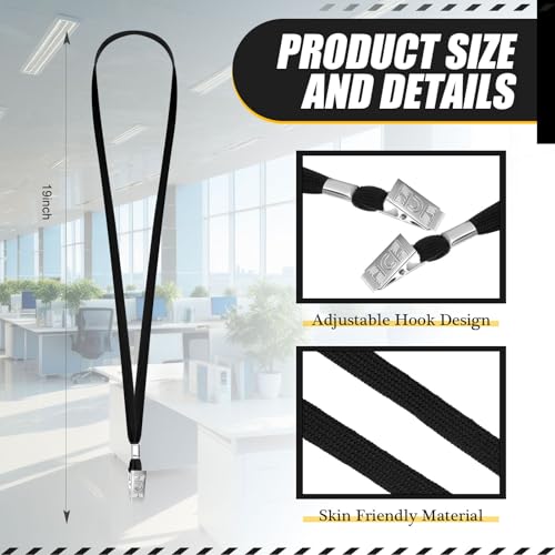 1000 Pack Bulk Lanyards for ID Name Badges Holder,Black - color: Black