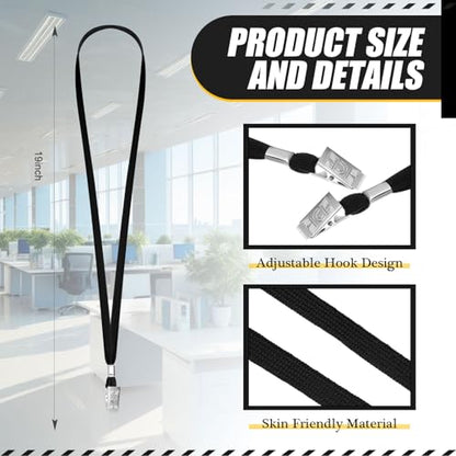 1000 Pack Bulk Lanyards for ID Name Badges Holder,Black - color: Black