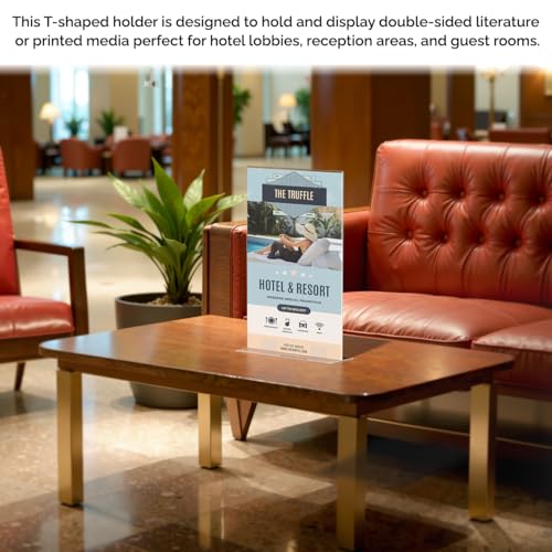 Marketing Holders 6 Pack Acrylic Sign Holder for 11" x 17" Literature Double Sided Stand Up Frame Clear Bottom Loading Tabletop Graphic Image Display for Libraries Schools and Retail Stores - size: 11"W x 17"H Bottom Load