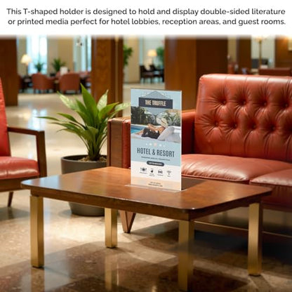 Marketing Holders 6 Pack Acrylic Sign Holder for 11" x 17" Literature Double Sided Stand Up Frame Clear Bottom Loading Tabletop Graphic Image Display for Libraries Schools and Retail Stores - size: 11"W x 17"H Bottom Load
