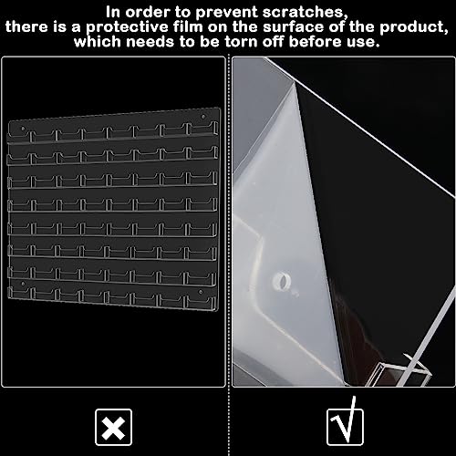 Hillban Acrylic Business Card Holder Wall Mount Office, 64 Pockets - size: 64 Pockets