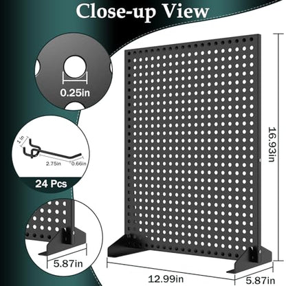 Pegboard Hooks 32Pcs Metal J Hooks Kit - color: Black