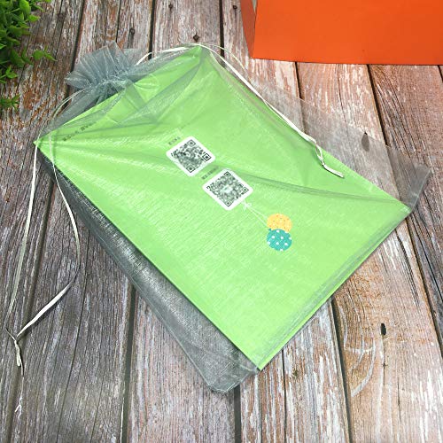 50pcs Extra Large Organza Drawstring Bags - 12x16 inch Sheer Favor Bags (Grey) - color: Grey