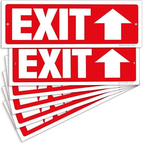 iSYFIX Exit Signs, 6 Pack, 12x4 Inch, Directional Up Arrow Signs - color: Plastic Up, size: 6 Pk 12x4