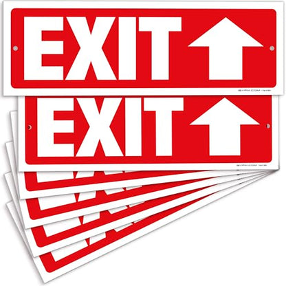 iSYFIX Exit Signs, 6 Pack, 12x4 Inch, Directional Up Arrow Signs - color: Plastic Up, size: 6 Pk 12x4