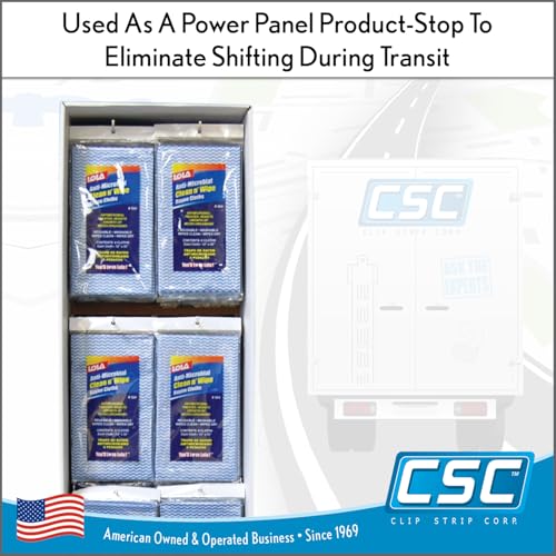 Clip Strip 300 Pack Inventory Control Clips, Peg Hook Product Stoppers, Fits .15" to .25" Diameter Plastic or Metal Hooks, Product Display Control, Pegboard Accessories