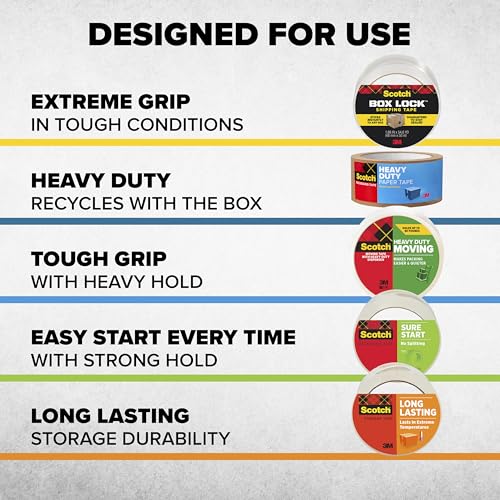 Scotch Heavy Duty Moving Tape, 1.88 in x 54.6 yd, 2 Disp. Rolls - style: 2 Tape Rolls + Handheld Dispenser