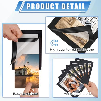 20 Pack Magnetic Sign Holder 4 x 6 inches with Magnetic Border - color: 20 Pack Black, size: 4 x 6