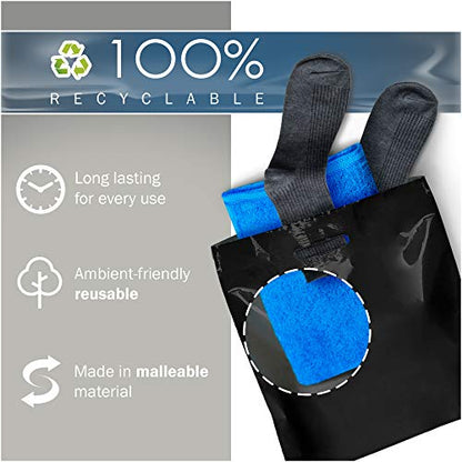 22x22 Black Plastic Bags, Extra Large, Glossy Finish, 2 Mil Thick, 100 Pack