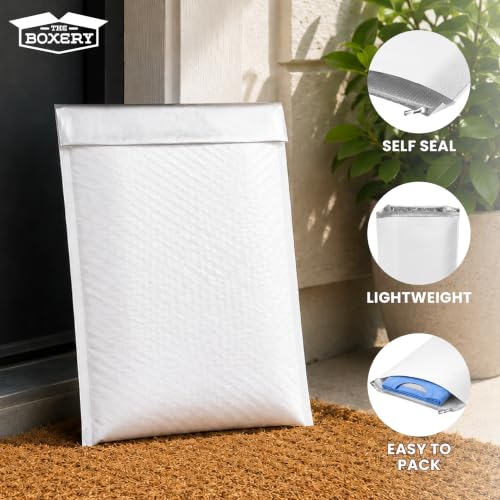 The Boxery 9.5x14.5" #4 Poly Bubble Mailers 100 Pack, Padded Envelopes, Self Seal, Waterproof Shipping Bags for Shipping & Packaging - size: #4 9.5x14.5'' (100)