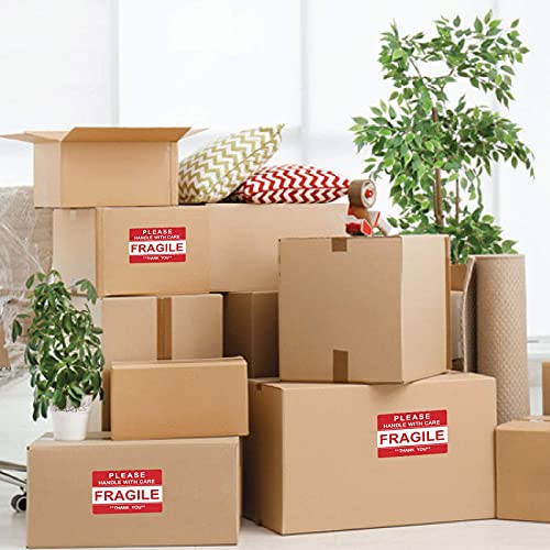 2" x 3" Fragile Stickers for Shipping and Moving Please Handle with Care Fragile Thank You Do Not Drop, Warning Stickers Fragile Labels, Permanent Adhesive(500 Labels, 1 Roll)