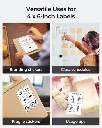 MUNBYN 4x6 Inch Thermal Labels, 6000 Labels/12 Stacks(500 Pcs per Stack) - color: White, size: 4x6*6000