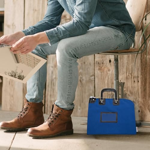 Lockable Fire Resistant Document Bag, Royal Blue - color: Royal Blue