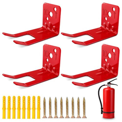 Fire Extinguisher Mount Bracket 4 Pack, Heavy Duty Steel Wall Hooks - size: 2,5 * 2 * 1,8 in