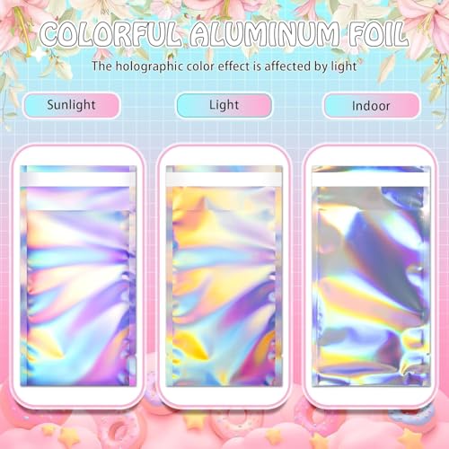 FUNFERY 7.9x11.8in Holographic Mylar Poly Mailers Self Sealing Adhesive Bag - color: Holographic Self Adhesive-50P, size: 7.9x11.8 inch