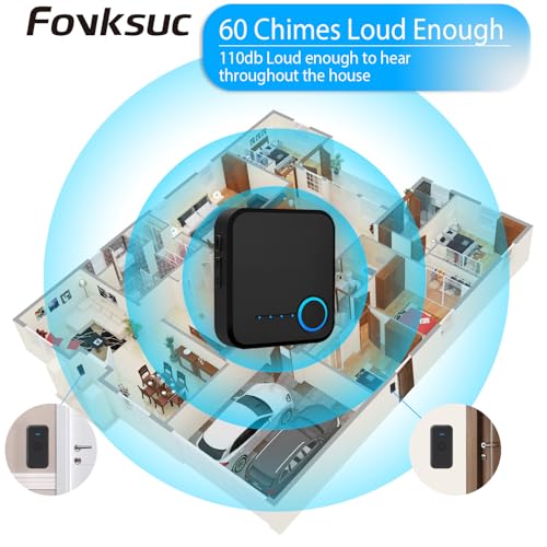 Wireless Doorbell 1000ft Range, Loud Waterproof Door Bell with 60 Melodies - color: Black-‎3 receivers +2 push buttons