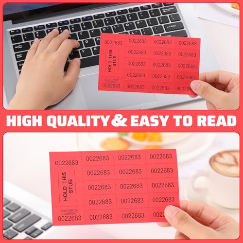 Kosiz 20 Bid 504 Raffle Ticket Sheets Chinese Auction Tickets, Red - color: Red, size: 20 Bid