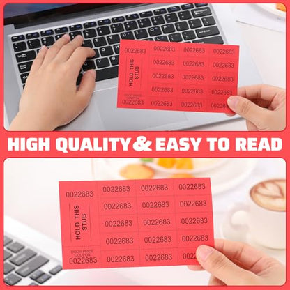 Kosiz 20 Bid 504 Raffle Ticket Sheets Chinese Auction Tickets, Red - color: Red, size: 20 Bid