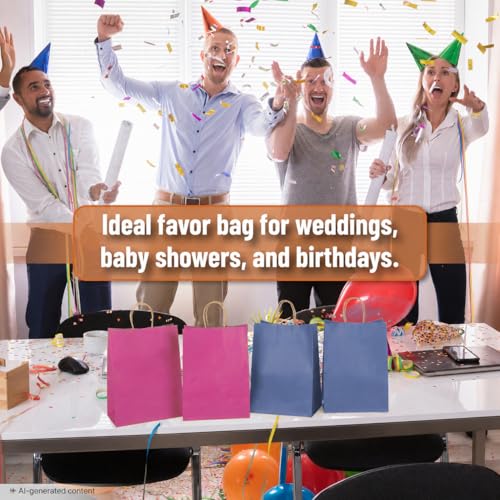 Mr. Pen- Paper Gift Bags with Handles, 32 Pack, 7.6" x 4.7" x 10.6" - color: Deep Multicolors, size: 32 Pack