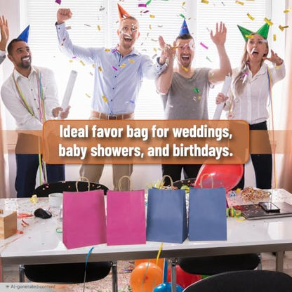 Mr. Pen- Paper Gift Bags with Handles, 32 Pack, 7.6" x 4.7" x 10.6" - color: Deep Multicolors, size: 32 Pack
