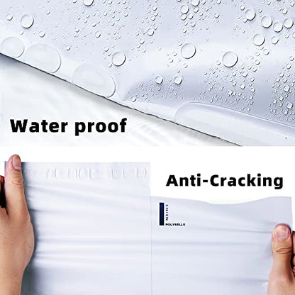 POLYSELLS 100 Pack 12x15.5 Inch White Poly Mailers Shipping Envelopes, Strong Adhesive Sealing, Waterproof, and Tear-resistant Postal Mailing Bags for Clothing, Books, and Accessories - size: 12" X 15.5"