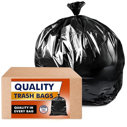 Tasker Contractor Garbage Bags 55 Gallon, 3 Mil Black Contractor Garbage Bag (50 Bags w/Ties) Large 55 Gallon Trash Bags Heavy Duty Liners, Extra Large Trash Liners for Construction, Industrial Bag - size: 50 Count (Pack of 1)