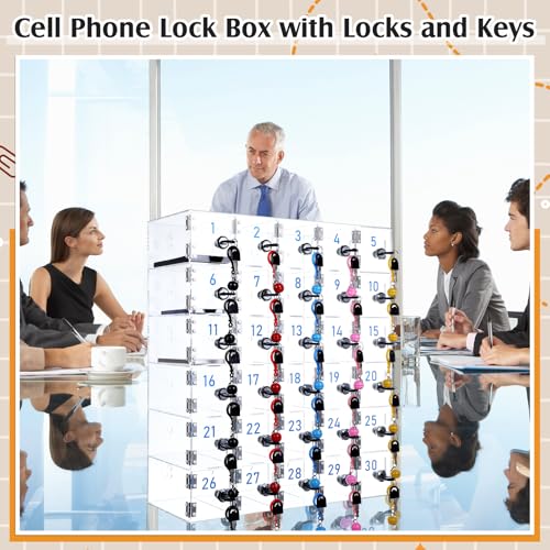 30 Slots Cell Phone Locker Box for Classroom Office Gym Factory - style: 30 Doors