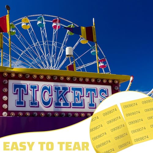 Kosiz 25 Bid 504 Raffle Ticket Sheets Chinese Auction Tickets, Yellow - color: Yellow, size: 25 Bid