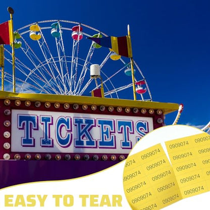 Kosiz 25 Bid 504 Raffle Ticket Sheets Chinese Auction Tickets, Yellow - color: Yellow, size: 25 Bid