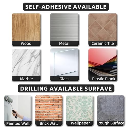 Paper Towel Holder Under Cabinet, Self-Adhesive or Drilling, White - color: White