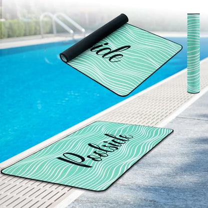 Tinideya Pool Deck Mats Non Slip Rubber with Drainage,Teal,23.62" X 35.43" - color: Teal, size: 2' x 3' (Rectangular)