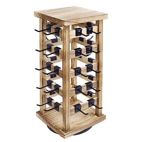 Ikee Design 5 Tiers Wood Rotating Jewelry Earring Display 42 Hooks - color: 4 side, Oak, 42 hooks