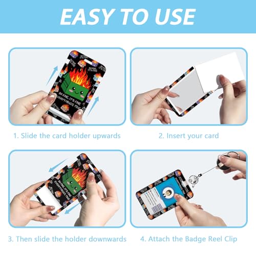 Gctriki Lanyards for ID Badges, Dumpster on Fire Badge Holder Retractable - color: Dumpster on Fire
