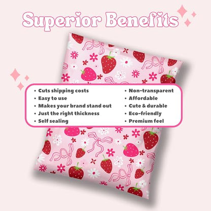 Picksie Mailers - 10x13 Poly Mailer Shipping Bag Cute Pink Mailing Envelope - color: Berry Pop - Pink, size: 10x13