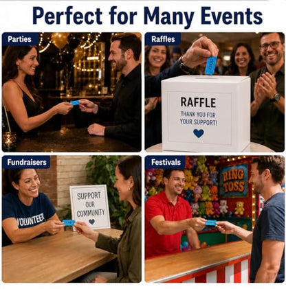 MAQIHAN Blue Raffle Tickets Roll - 50/50 Double Raffle Tickets for Event - color: 200pcs Blue