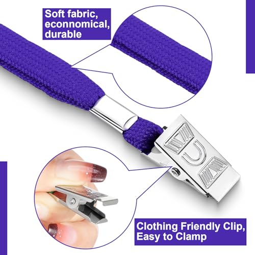 Marspark 100 Sets 4"x3" Name Badge Holder with Lanyard Bulk, Dark Purple - color: Dark Purple