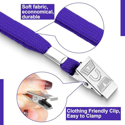 Marspark 100 Sets 4"x3" Name Badge Holder with Lanyard Bulk, Dark Purple - color: Dark Purple