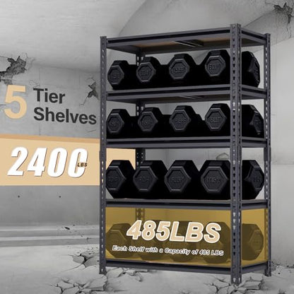 Garage Shelving Units, Storage Shelves Heavy Duty, 60", 2400LBS - size: 12"D x 28"W x 60"H