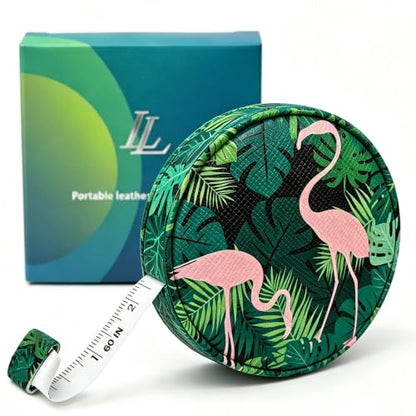 Body Measuring Tape for Body Cloth Tape Measure Fabric Tailors Sewing Medical Measurements TapeLeather Tape Measure Retractable Dual Sided Ruler (Flamingo Palm) - color: Flamingo Palm