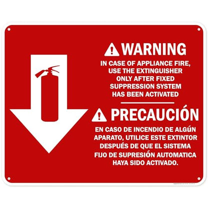 Osha Fire Extinguisher Instruction Warning Bilingual Sign, 24x30 Inches, 55 mil thick HDPS (high density polystyrene), Made in USA by My Sign Center - size: 24x30 Polystyrene
