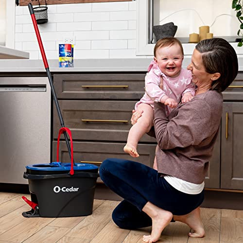 O-Cedar RinseClean Spin Mop & Bucket System + 1 Extra Mop Head | Clean with Clean Water | Removes 99% of Bacteria - color: Rinseclean Spin Mop & Bucket + 1 Extra Refill