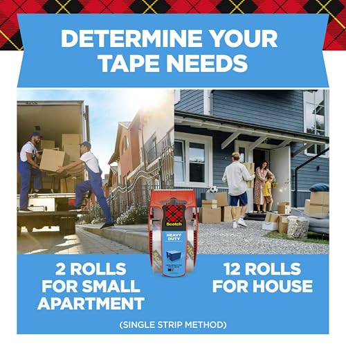 Scotch Heavy Duty Shipping Packing Tape, Clear, 1.88 in. x 22.2 yd. - size: 1.88 in x 22.2 yd (3 Rolls)