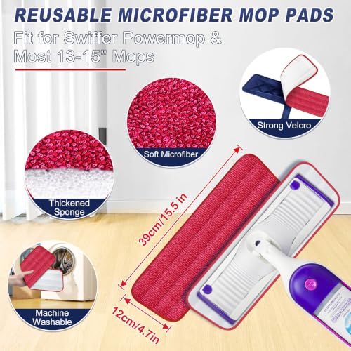 Spray Mops for Hardwood Floor Cleaning: Wet Flat Mop for Wood Tile Laminate - color: Darkblue Red