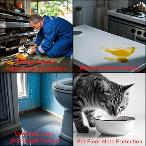 Oil Absorbent Pads, Universal Light Duty Absorbent Mats, 13"x9.8" - color: 30 Gray 13"x9.8"