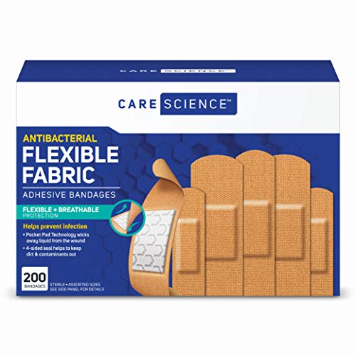 Care Science Fabric Adhesive Bandages, Assorted Sizes, 200 Count