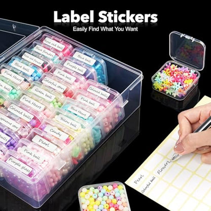 DILIBRA Bead Organizer Box, 93Pcs Small Bead Storage Containers Plastic Cases with Hinged Lid, Rectangle Clear Diamond Painting Storage Containers for Jewelry, DIY Crafts, Bracelet, Seeds, Nail - size: 3 Pack 90 Pcs