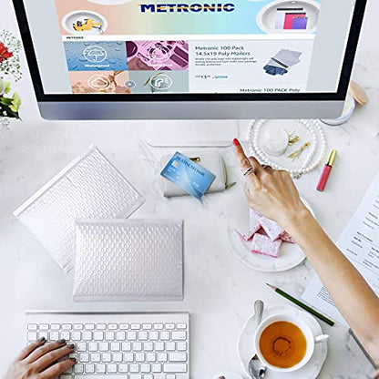 Metronic Bubble Mailers 6x10 Inch 25 Pack Self-Seal Padded Envelopes White - color: White, size: 6x10" 25PC