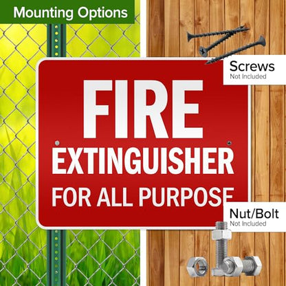 Fire Extinguisher for All Purpose Sign, 24x30 Inches, 3M EGP Reflective .080 Aluminum, Fade Resistant, Made in USA by My Sign Center - size: 24x30 Reflective Aluminum