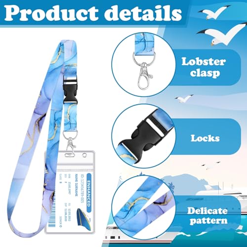 HONSIO 6 Pack Cruise Lanyard for Ship Cards, Cruise Essentials 2026, Marble - color: 6 Pack Marble