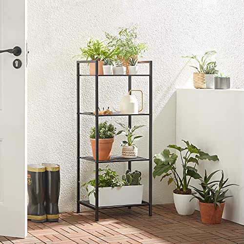 SONGMICS 4-Tier Storage Rack, Bathroom Shelf, Extendable Plant Stand